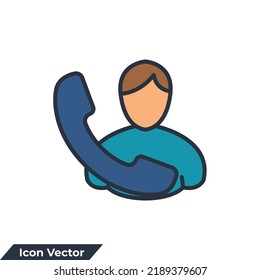 ilustración vectorial del logotipo del icono de llamada. plantilla de símbolo del hombre de llamada para colección de diseño gráfico y web