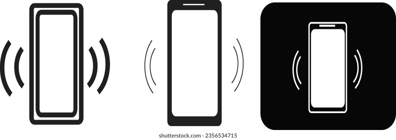 Icono de llamada vector de vibración móvil. 
