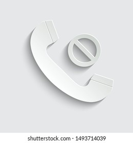 call icon.  no call.   paper icon  with shadow 
