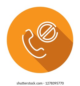 Call icon with not allowed sign. Call icon and block, forbidden, prohibit concept. Vector icon