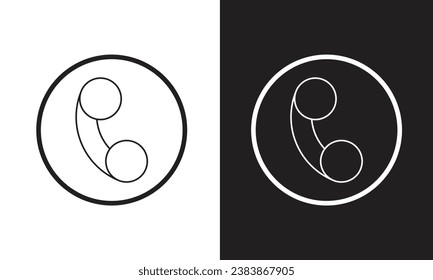 Call Icon on black and white background. Vector illustration, EPS 10.