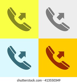 Call Icon on Four Different Backgrounds. Eps-10.