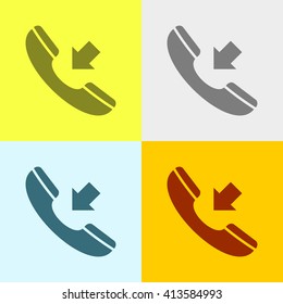 Call Icon on Four Different Backgrounds. Eps-10.