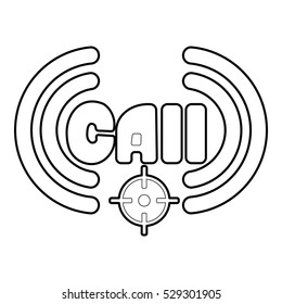 Call icon. Outline illustration of call vector icon for web