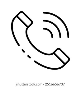 call icon. Outline style design isolated on white background