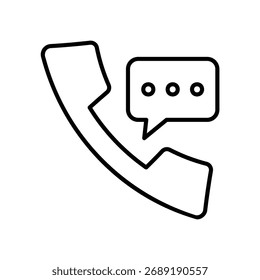 Icono de la llamada con el teléfono y la burbuja del discurso