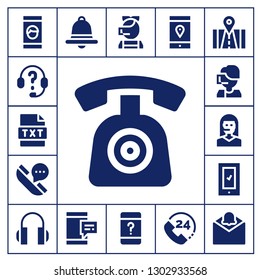 call icon set. 17 filled call icons.  Simple modern icons about  - Smartphone, Headphones, Text, Phone, Telephone, Call center, Teleoperator, Notification, Mobile, Customer service