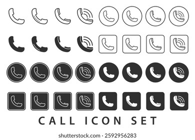 Call Icon Set, cell phone symbol, vector telephone, cell phone symbol, calling icon, call phone icon, contact center, call icon vector, phone call Vector