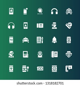 call icon set. Collection of 25 filled call icons included Phone call, Smartphone, Graphic card, Heisenberg, Phone, Headphones, Text lines, center, Notification, Watercolor