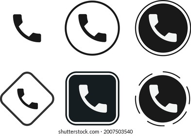 call icon set. Collection of high quality black outline logo for web site design and mobile dark mode apps. Vector illustration on white background