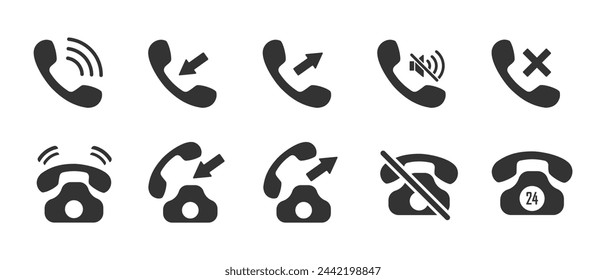 Call Icon Set, Sammlung von einfachen Telefondesigns für grafische Bedürfnisse, Vektor EPS 10.