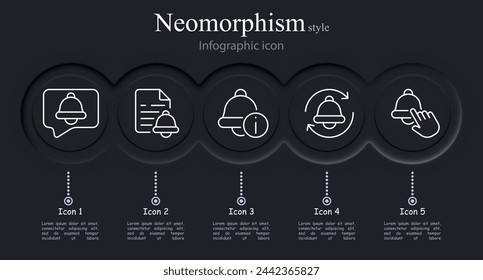 Call icon set. Message, repetition, file, information. click, cursor. Neomorphism style. Vector line icon for business and advertising