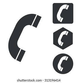 Call icon set, monochrome, isolated on white