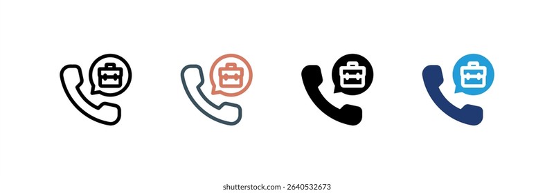 Call icon set multiple style collection. Vector illustration.