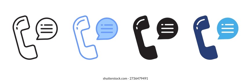 Call icon set multiple style collection