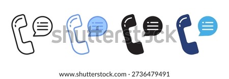 Call icon set multiple style collection