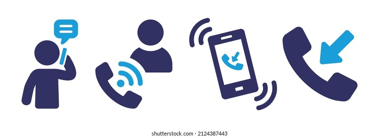 Call icon set. Phone calling symbol isolated on white background.