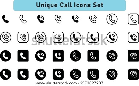 Call icon set. phone dial symbols, Contact us, Phone call, Icon for design. Answer and Decline. Vector illustration