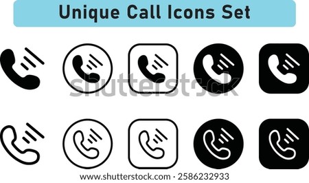 Call icon set. phone dial symbols, Contact us, Phone call, Icon for design. Answer and Decline. Vector illustration