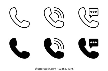 Call icon set, Phone icon vector