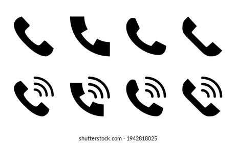 Juego de iconos de llamada. vector de icono telefónico. vector de icono del teléfono. contáctanos