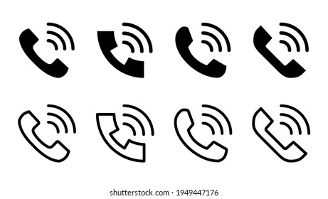 Juego de iconos de llamada. vector de icono telefónico. vector de icono del teléfono. contáctanos