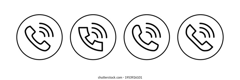 Juego de iconos de llamada. vector de icono telefónico. vector de icono del teléfono. contáctanos 