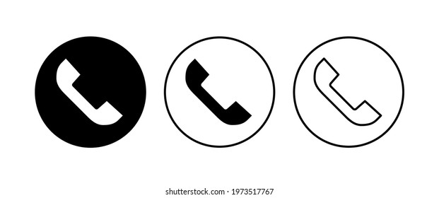 Call icon set. telephone icon vector. phone icon vector. contact us 