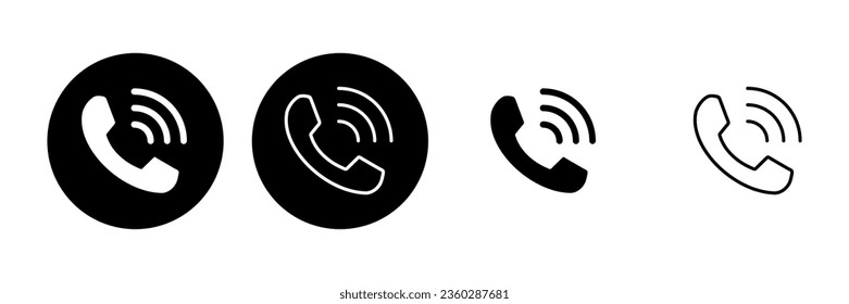 Juego de iconos de llamada. vector de icono telefónico. vector de icono del teléfono. contáctanos 