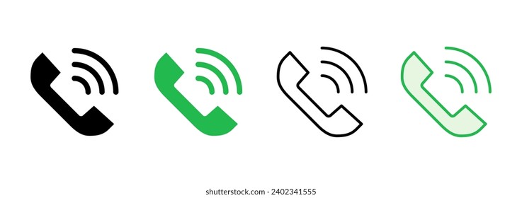 Juego de iconos de llamada. vector de icono telefónico. vector de icono del teléfono. contáctanos 