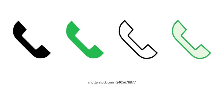 Juego de iconos de llamada. vector de icono telefónico. vector de icono del teléfono. contáctanos 