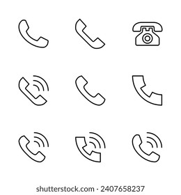 Call icon set. telephone icon vector. phone icon vector. contact us 