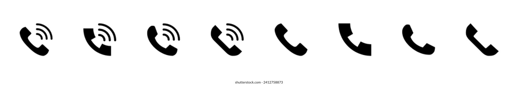 Juego de iconos de llamada. vector de icono telefónico. vector de icono del teléfono. contáctanos 
