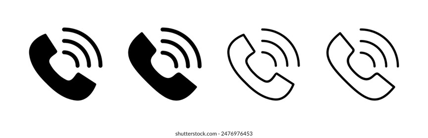 Conjunto de iconos de llamadas. Vector de iconos de teléfono. Vector de iconos de teléfono. póngase en contacto con nosotros 