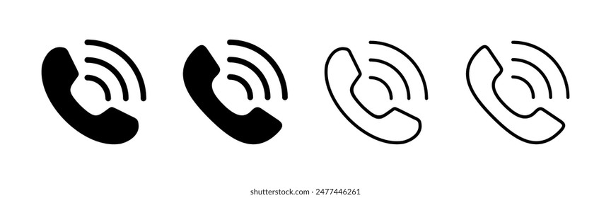 Call icon set. telephone icon vector. phone icon vector. contact us 