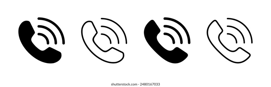 Call icon set. telephone icon vector. phone icon vector. contact us 
