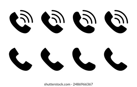 Call icon set. telephone icon vector. phone icon vector. contact us 