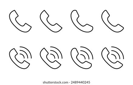 Call icon set. telephone icon vector. phone icon vector. contact us 