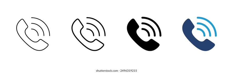 Symbol-Set aufrufen. Telefonsymbol-Vektor. Telefonsymbol, Vektor. Kontakt 