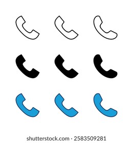 Call icon set. telephone icon vector. phone icon vector. contact us 