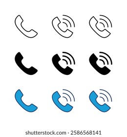 Call icon set. telephone icon vector. phone icon vector. contact us 