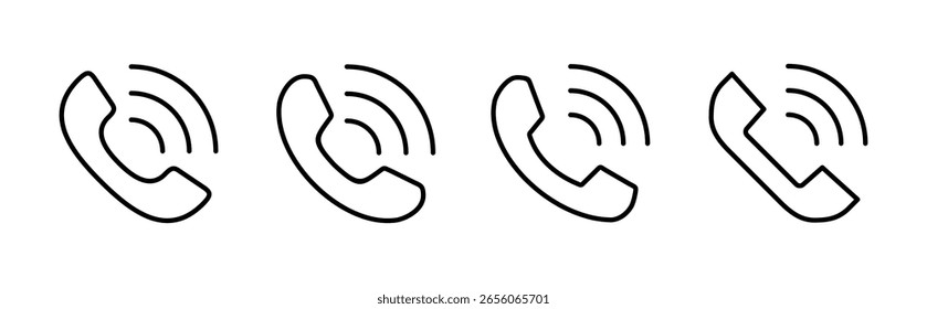 Symbol-Set aufrufen. Telefonsymbol-Vektor. Telefonsymbol, Vektor. Kontakt 
