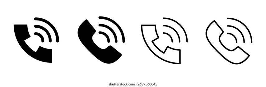 Call icon set. telephone icon vector. phone icon vector. contact us 