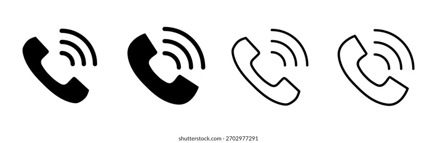 Symbol-Set aufrufen. Telefonsymbol-Vektor. Telefonsymbol, Vektor. Kontakt 