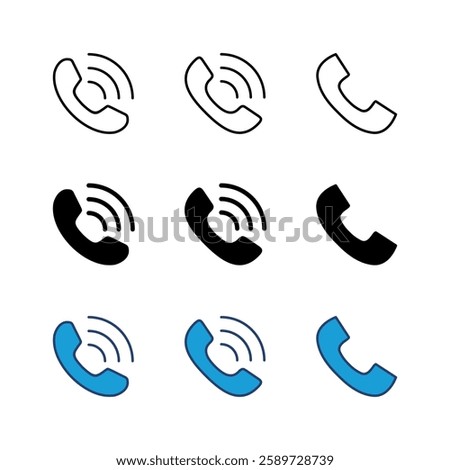 Call icon set. telephone icon vector. phone icon vector. contact us 