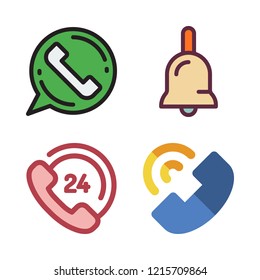 call icon set. vector set about telephone, phone call, bell and customer service icons set.