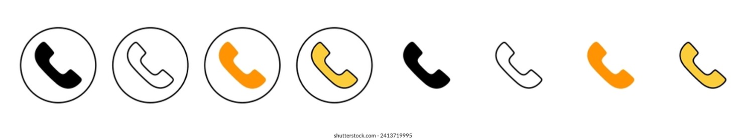 Vector de conjunto de iconos de llamada. símbolo y signo de teléfono. icono de teléfono. contáctanos 