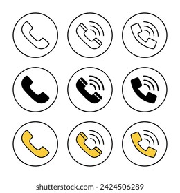 Rufe Icon Set Vektor. Telefonzeichen und Symbol. Telefon-Icon. Kontaktieren Sie uns 
