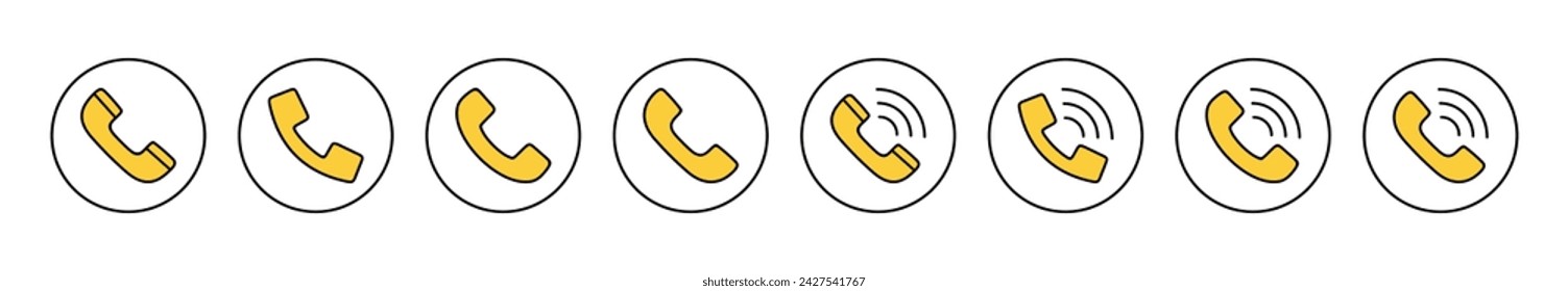 Call icon set vector. telephone sign and symbol. phone icon. contact us 