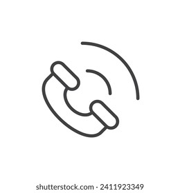 icono de llamada. inicio de sesión para concepto móvil y diseño web. icono de vector de esquema. símbolo, ilustración del logotipo. gráficos vectoriales.